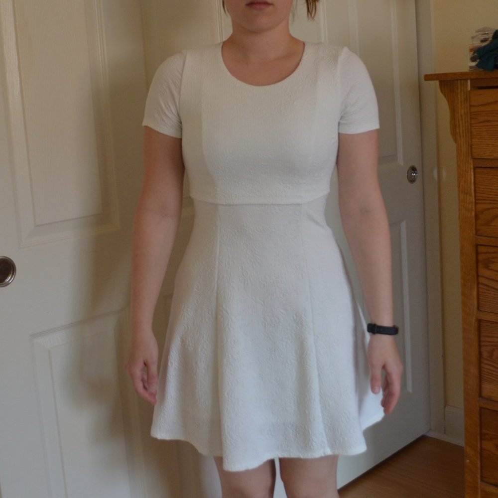 Monteau White Skater Dress